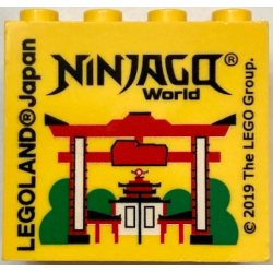 Brick 2 x 4 x 3 with LEGOLAND Japan, 'NINJAGO World', and Torii Gate Pattern Brick 2 x 4 x 3 with LEGOLAND Japan, 'NINJAGO World', and Torii Gate Pattern