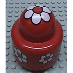 Primo Brick, Round Rattle 1 x 1 with Flower Pattern
