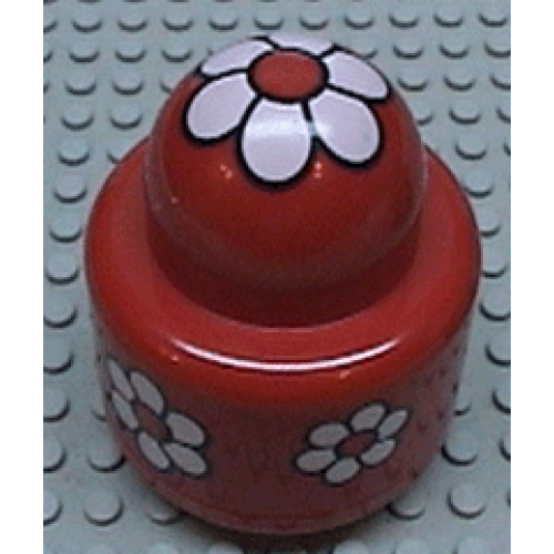 Деталь LEGO 31005pb03 Primo Brick, Round Rattle 1 x 1 with Flower Pattern
