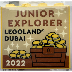 Brick 2 x 4 x 3 with LEGOLAND Dubai 2022 Junior Explorer Pattern