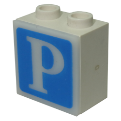 Electric, Light 1 1/8 x 2 x 1 2/3 Cabinet with Lamp Holes (Sign Back) with Milky White Electric, Light 2 x 2 Clip-On Plate with Parking Pattern (2383 / 2384pb04)