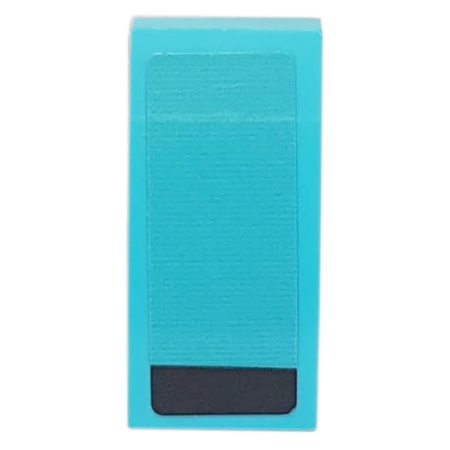 Деталь LEGO 11477pb099R Slope, Curved 2 x 1 x 2/3 with Black Stripe on Medium Azure Background Pattern Model Right Side (Sticker) - Set 76898