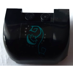 Vehicle, Mudguard 3 x 4 x 1 2/3 Curved Fenders with Dark Bluish Gray Dots, Dark Turquoise Scrollwork and Flower Pattern (Sticker) - Set 41195 Vehicle, Mudguard 3 x 4 x 1 2/3 Curved Fenders with Dark Bluish Gray Dots, Dark Turquoise Scrollwork and Flower Pattern (Sticker) - Set 41195