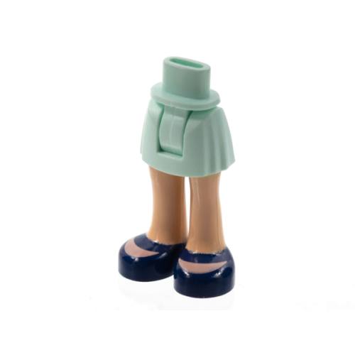Деталь LEGO 92252c00pb015 Mini Doll Hips and Skirt, Light Nougat Legs and Dark Blue Shoes Pattern - Thick Hinge