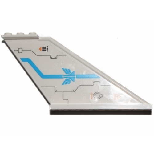 Деталь LEGO 87614pb006R Tail 12 x 2 x 5 with Dark Azure Stripe and Galaxy Squad Logo Pattern Model Right (Sticker) - Set 70701