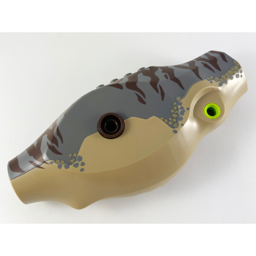 Деталь LEGO 98160c06pb01 Dinosaur Body Tyrannosaurus rex with Dark Bluish Gray Top with Dark Brown Stripes Pattern