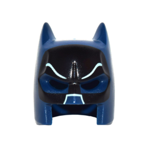 Деталь LEGO 18987pb01 Minifigure, Headgear Mask Batman Cowl (Open Chin) with Black Eye Mask and White Lines Pattern