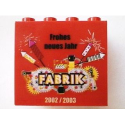Brick 2 x 4 x 3 with LEGO Fabrik 2002/2003 New Year's Pattern