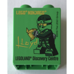 Duplo, Brick 1 x 2 x 2 with LEGO Ninjago Lloyd LEGOLAND Discovery Centre Pattern Duplo, Brick 1 x 2 x 2 with LEGO Ninjago Lloyd LEGOLAND Discovery Centre Pattern