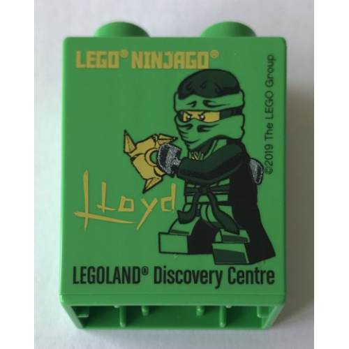 Деталь LEGO 4066pb540 Duplo, Brick 1 x 2 x 2 with LEGO Ninjago Lloyd LEGOLAND Discovery Centre Pattern