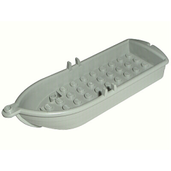Boat, 14 x 5 x 2 with Oarlocks and 2 Hollow Inside Studs - Light Gray Boat, 14 x 5 x 2 with Oarlocks and 2 Hollow Inside Studs - Light Gray