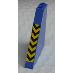 Slope 55 6 x 1 x 5 without Bottom Stud Holders with Yellow and Black Danger Stripes Pattern (Sticker) - Set 6575 Slope 55 6 x 1 x 5 without Bottom Stud Holders with Yellow and Black Danger Stripes Pattern (Sticker) - Set 6575