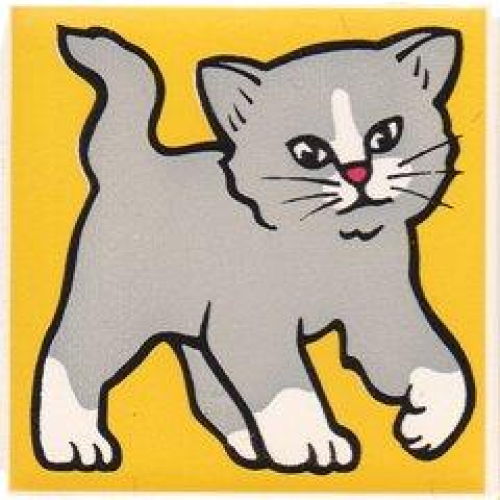 Деталь LEGO 2756pb241 Duplo, Tile 2 x 2 x 1 with Cat Mosaic Picture 07 Pattern