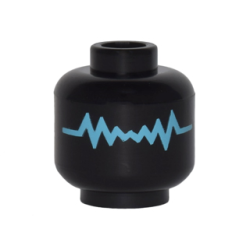 Minifigure, Head without Face with Medium Azure Zigzag Line Pattern