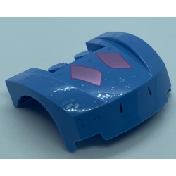 Vehicle, Mudguard 3 x 4 x 1 2/3 Curved Front with Metallic Light Blue Spots and Metallic Pink Diamonds Pattern (Bruni) Vehicle, Mudguard 3 x 4 x 1 2/3 Curved Front with Metallic Light Blue Spots and Metallic Pink Diamonds Pattern (Bruni)