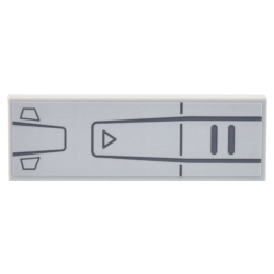Tile 2 x 6 with Dark Bluish Gray Mechanical Panels, Lines, and Triangle Pattern (Sticker) - Set 10302