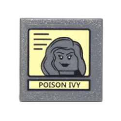 Road Sign 2 x 2 Square with Clip with Black Lines, 'POISON IVY', and Portrait on Bright Light Yellow Background Pattern (Sticker) - Set 10937