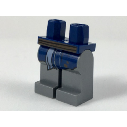 Деталь LEGO 970c85pb19 Hips and Dark Bluish Gray Legs with Sash and End of Dark Blue Robe Pattern