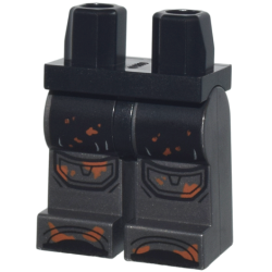 Hips and Pearl Dark Gray Legs with Black Robe, Knee Pads, and Shoe Tips with Dark Orange Dirt Pattern