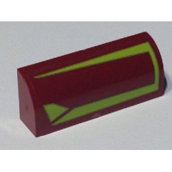 Slope, Curved 1 x 4 x 1 1/3 with Lime Lines Pattern Model Right Side (Sticker) - Set 7751