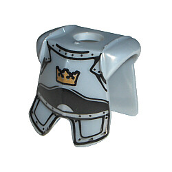 Minifigure Armor Breastplate with Leg Protection with Fantasy Era Crown Pattern Minifigure Armor Breastplate with Leg Protection with Fantasy Era Crown Pattern
