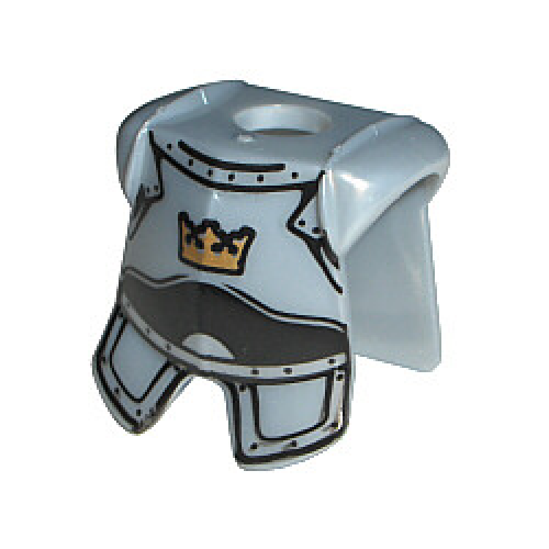 Деталь LEGO 2587pb19 Minifigure Armor Breastplate with Leg Protection with Fantasy Era Crown Pattern