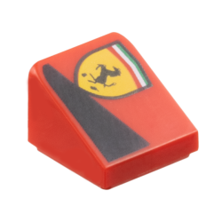 Slope 30 1 x 1 x 2/3 with Ferrari Logo and Black Triangle Pattern Model Right Side