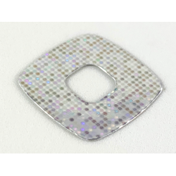 Clikits, Icon Accent Plastic Square 3 x 3 with Holographic Grid of Squares Pattern Clikits, Icon Accent Plastic Square 3 x 3 with Holographic Grid of Squares Pattern