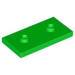 Plate, Modified 2 x 4 with 2 Studs (Double Jumper) - Bright Green