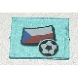 Glass for Window 1 x 4 x 3 with Flag of Czech Republic and Soccer Ball Pattern (Sticker) - Set 3404 Glass for Window 1 x 4 x 3 with Flag of Czech Republic and Soccer Ball Pattern (Sticker) - Set 3404