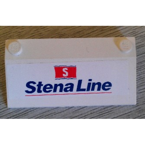 Деталь LEGO 3939pb04 Slope 33 3 x 6 with Inner Walls with Stena Line Ferry Pattern (Sticker) - Set 2998