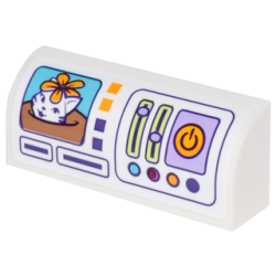 Slope, Curved 1 x 4 x 1 1/3 with Printer Display with Portrait of Cat, Buttons and Slides Pattern (Sticker) - Set 41305