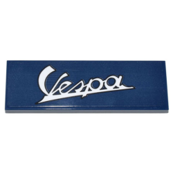 Tile 2 x 6 with White Script Vespa Logo Pattern (Sticker) - Set 10298