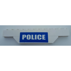 Stickered Assembly 12 x 1 x 2 with White 'POLICE' on Blue Background Pattern (Sticker) - Set 7245 - 1 Brick 1 x 12, 1 Brick 1 x 4, 2 Slope, Inverted 45 2 x 1