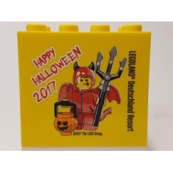 Brick 2 x 4 x 3 with Legoland Deutschland Resort Happy Halloween 2017 Pattern