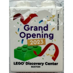 Duplo, Brick 1 x 2 x 2 with Grand Opening 2023 LEGO Discovery Center BOSTON Pattern Duplo, Brick 1 x 2 x 2 with Grand Opening 2023 LEGO Discovery Center BOSTON Pattern
