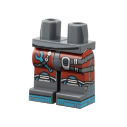 Hips and Legs with Red Shorts, Straps with Silver Buckles, Boots with Medium Azure Soles and Dots, Wrench Pattern Hips and Legs with Red Shorts, Straps with Silver Buckles, Boots with Medium Azure Soles and Dots, Wrench Pattern