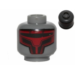 Minifigure, Head Alien with Dark Red Sith Mask Pattern (SW Darth Revan)