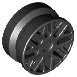 Wheel 11mm D. x 6mm with 8 'Y' Spokes - Black Wheel 11mm D. x 6mm with 8 'Y' Spokes - Black