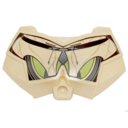 Деталь LEGO 98603pb022 Large Figure Chest Armor Small with SW General Grievous Dark Gray and Lime Pattern