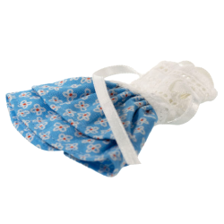 Scala, Clothes Female Dress with Blue Skirt with White Flowers Pattern Scala, Clothes Female Dress with Blue Skirt with White Flowers Pattern