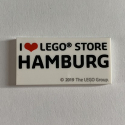 Tile 2 x 4 with 'I Heart LEGO STORE HAMBURG' Pattern Tile 2 x 4 with 'I Heart LEGO STORE HAMBURG' Pattern