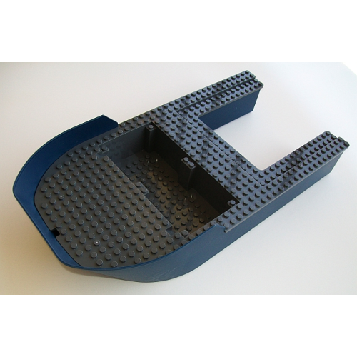 Деталь LEGO 18913c01 Boat, Hull Giant Bow 40 x 20 x 7 with Dark Bluish Gray Top (18913 / 18912) - Dark Blue
