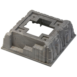 Baseplate, Raised 16 x 16 No Studs with Cross Opening, 4 Holes, Marbled Red, Light Gray, Black Pattern Baseplate, Raised 16 x 16 No Studs with Cross Opening, 4 Holes, Marbled Red, Light Gray, Black Pattern