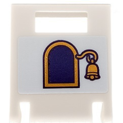 Container, Box 2 x 2 x 2 Door with Slot with Dark Purple Arched Window with Holographic Gold Border and Bell Pattern (Sticker) - Set 43193 Container, Box 2 x 2 x 2 Door with Slot with Dark Purple Arched Window with Holographic Gold Border and Bell Pattern (Sticker) - Set 43193