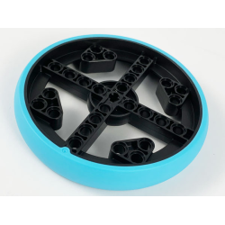 Wheel 88 x 14 Technic with Axle Hole and 28 Pin Holes with Molded Medium Azure Hard Rubber Tire Pattern Wheel 88 x 14 Technic with Axle Hole and 28 Pin Holes with Molded Medium Azure Hard Rubber Tire Pattern