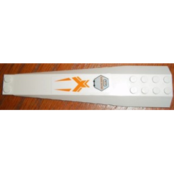 Wedge 16 x 4 Triple Curved with Reinforcements with Orange Decoration and Gray Access Panel Pattern (Sticker) - Set 7692 Wedge 16 x 4 Triple Curved with Reinforcements with Orange Decoration and Gray Access Panel Pattern (Sticker) - Set 7692
