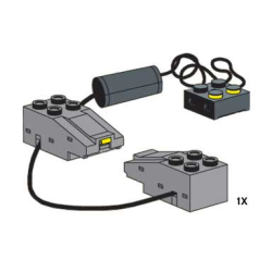 Electric, Train Track Contacts with Wire and 2 x 2 x 2/3 Brick - Dark Gray