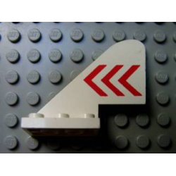 Tail with Rounded Top with 3 Red Chevrons Pattern on Both Sides