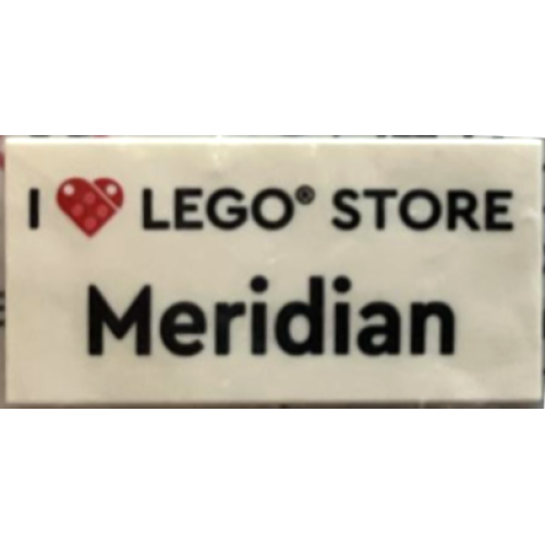 Деталь LEGO 87079pb1308 Tile 2 x 4 with 'I Heart LEGO STORE Meridian' Pattern